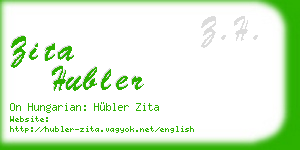 zita hubler business card